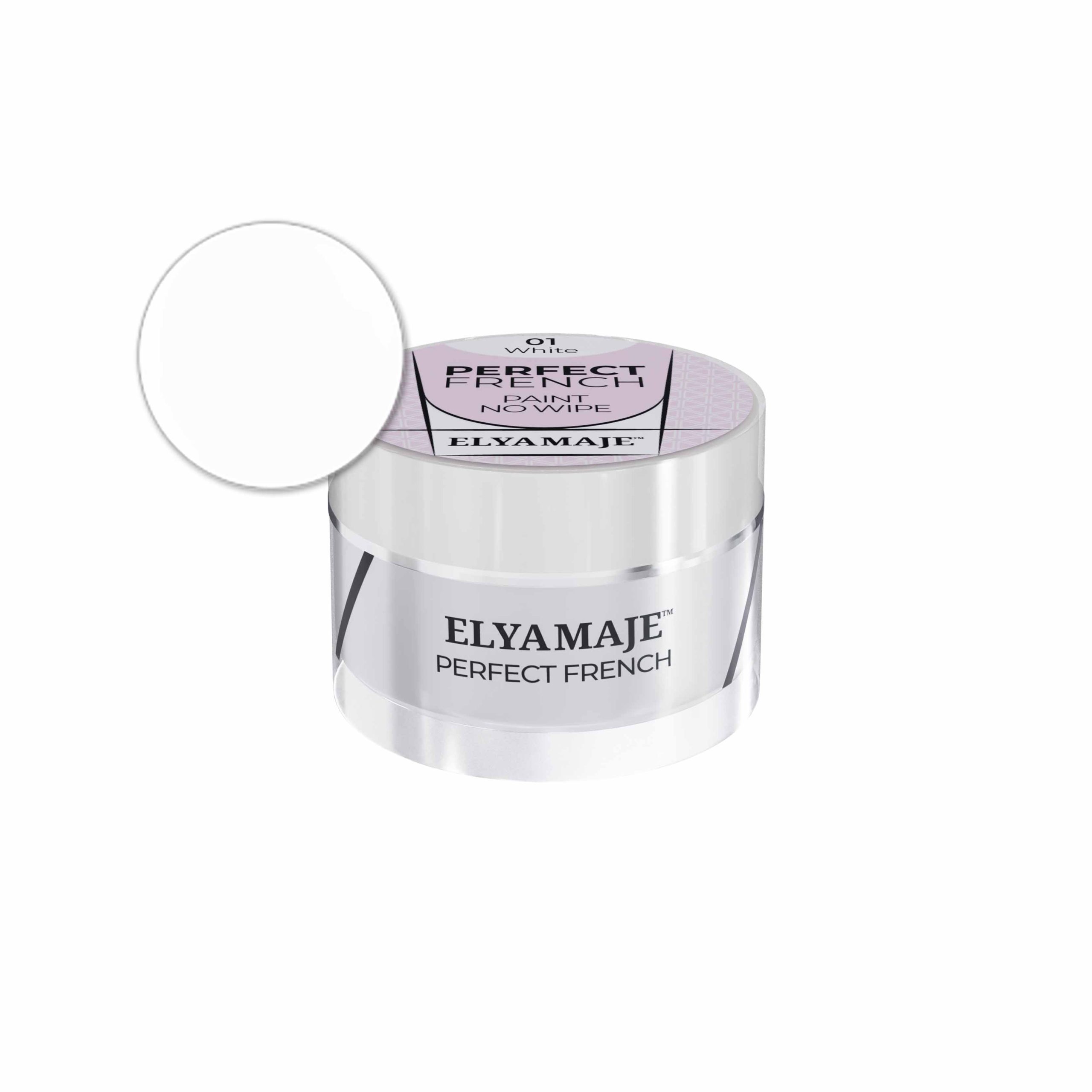 Elyamaje Perfect French 01 gel nail art blanc 5g traits fins