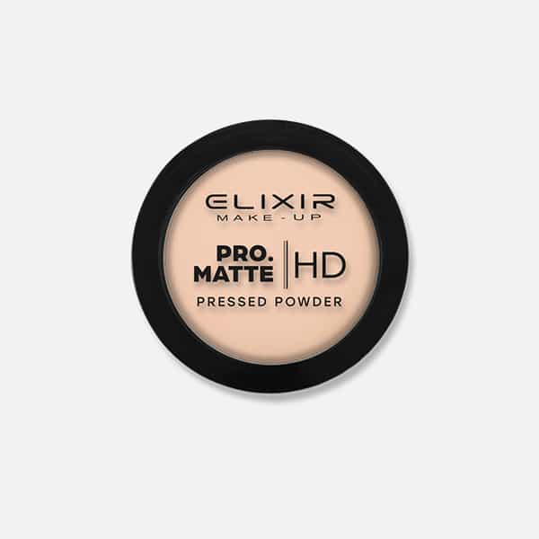 Élixir PRO. MATTE Pressed Powder HD poudre compacte #204 Latte Coffee mate