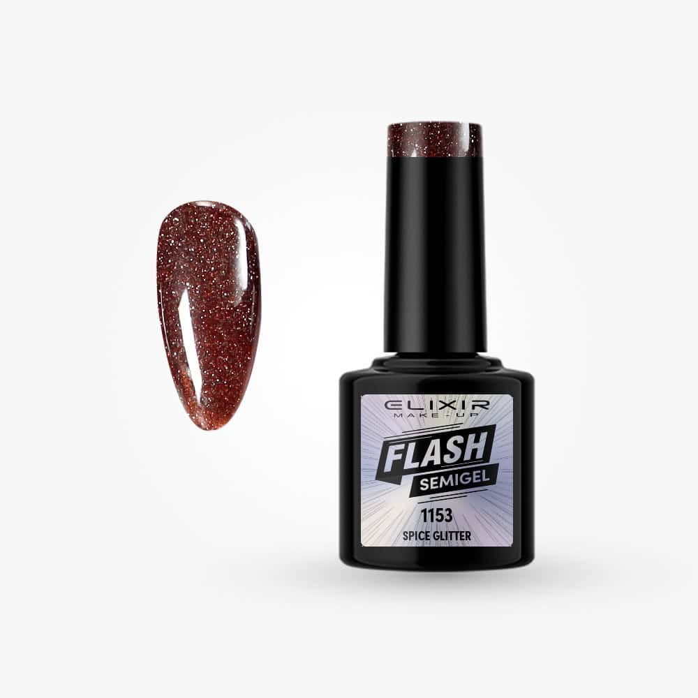 Élixir Flash #1153 vernis semi-permanent Spice Glitter 8ml