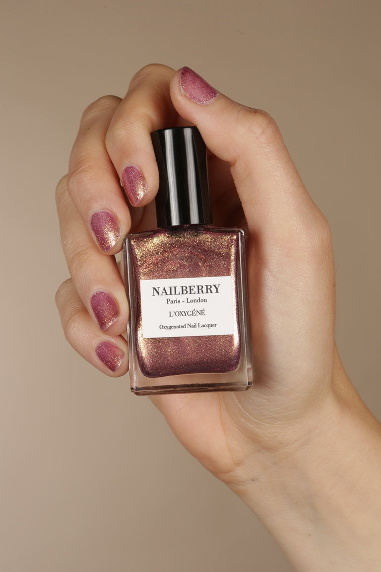 Nailberry L'Oxygéné Pink Sand vernis 14ml rose gold métallisé