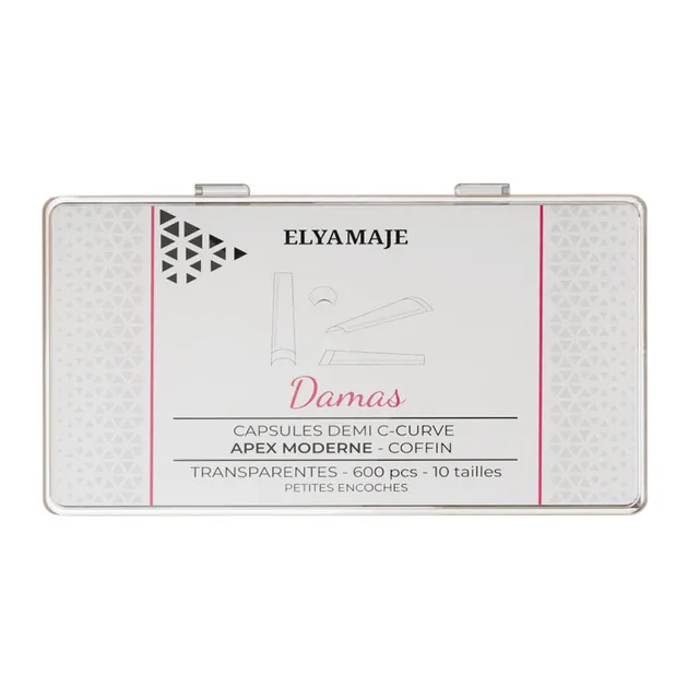 Elyamaje Damas capsules ongles coffin transparent 600 pcs