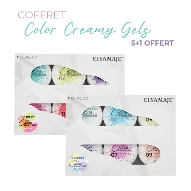 Elyamaje Color Creamy Gels coffret 6 gels construction 20 ml