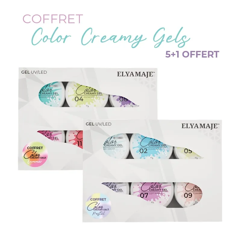 Elyamaje Color Creamy Gels coffret 6 gels construction 20 ml