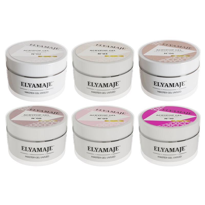 Elyamaje Acrypop coffret 6 gels UV 6x20ml flexible solide