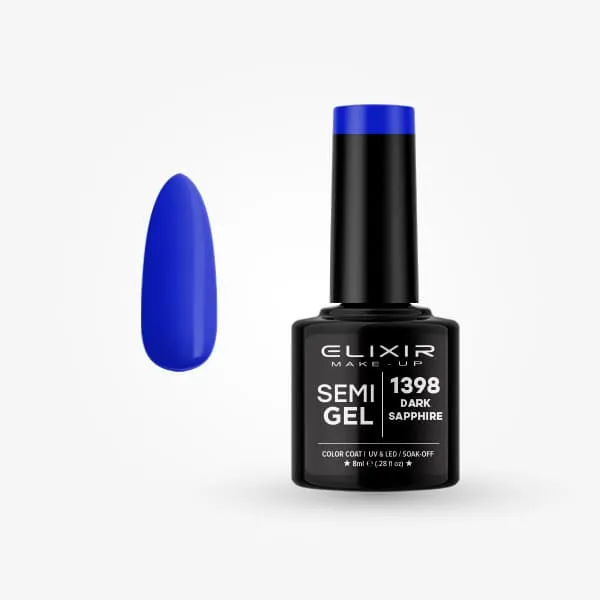 Élixir 1398 vernis semi-permanent 8 ml bleu nuit couvrant
