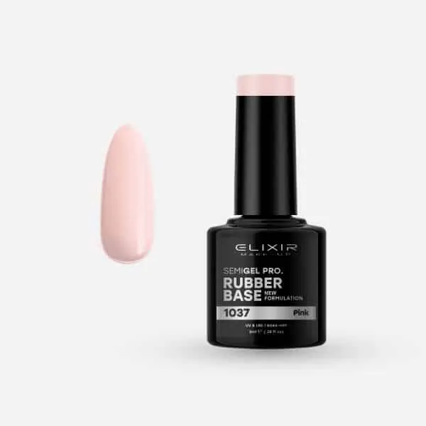 Élixir Rubber Base #1037 base semi-permanente Pink 8ml renfort