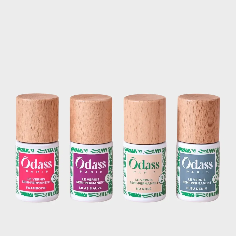 Ôdass Paris Le Quatuor kit vernis semi-perm Framboise Lilas Nu Denim