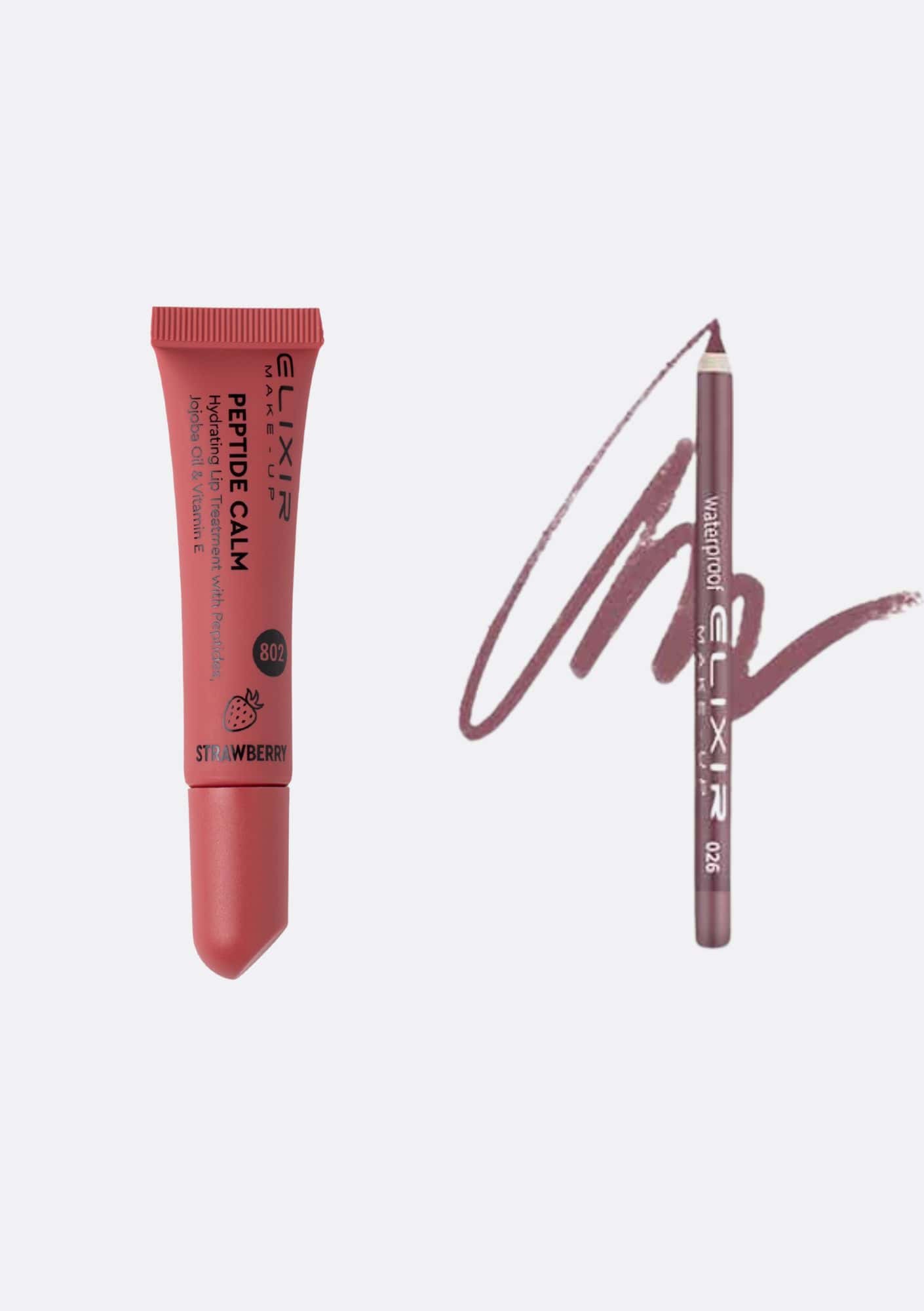 Élixir Peptide soin lèvres Strawberry Kiss duo fraise hydratant