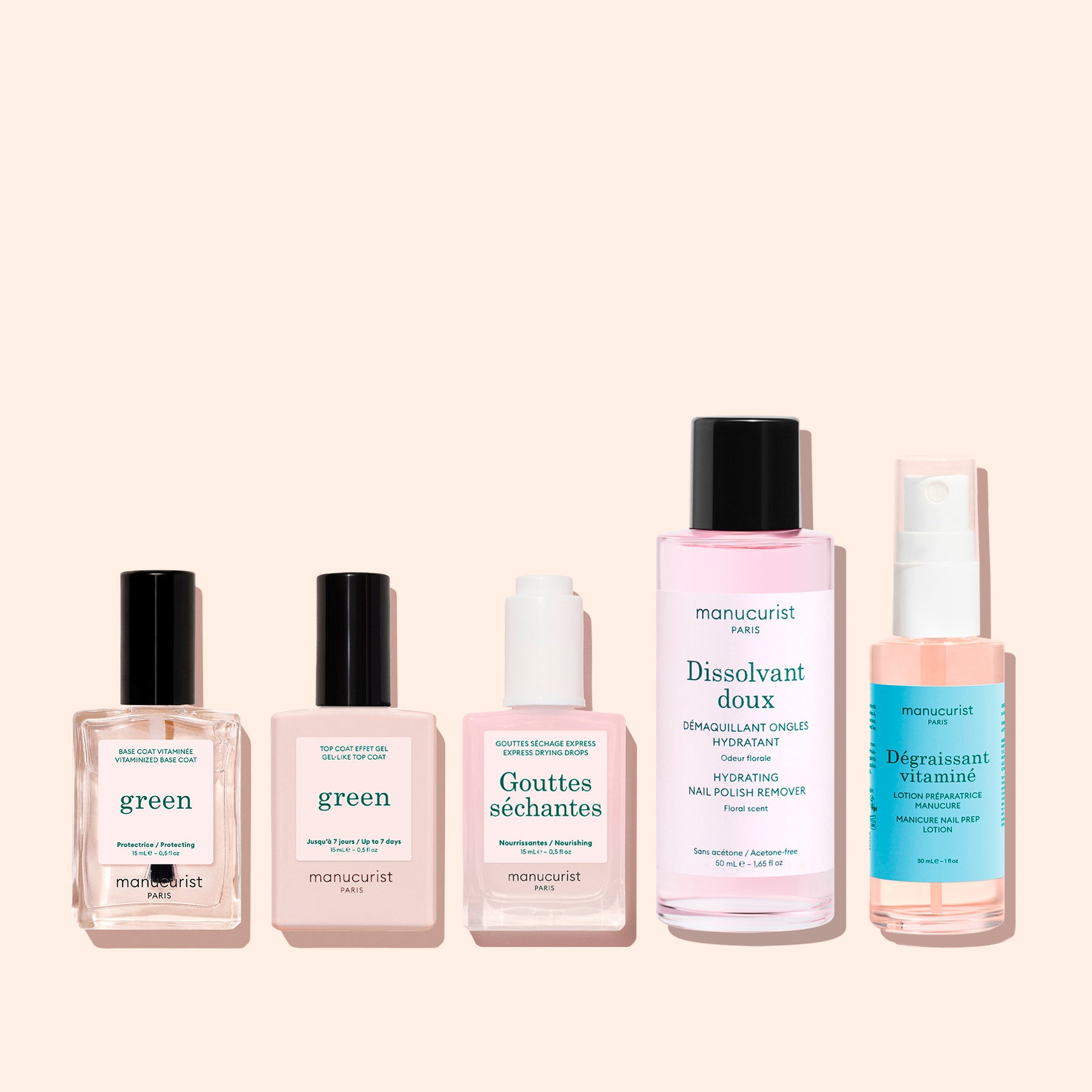 Manucurist Green Trio Base Top Dissolvant vernis 7 jours