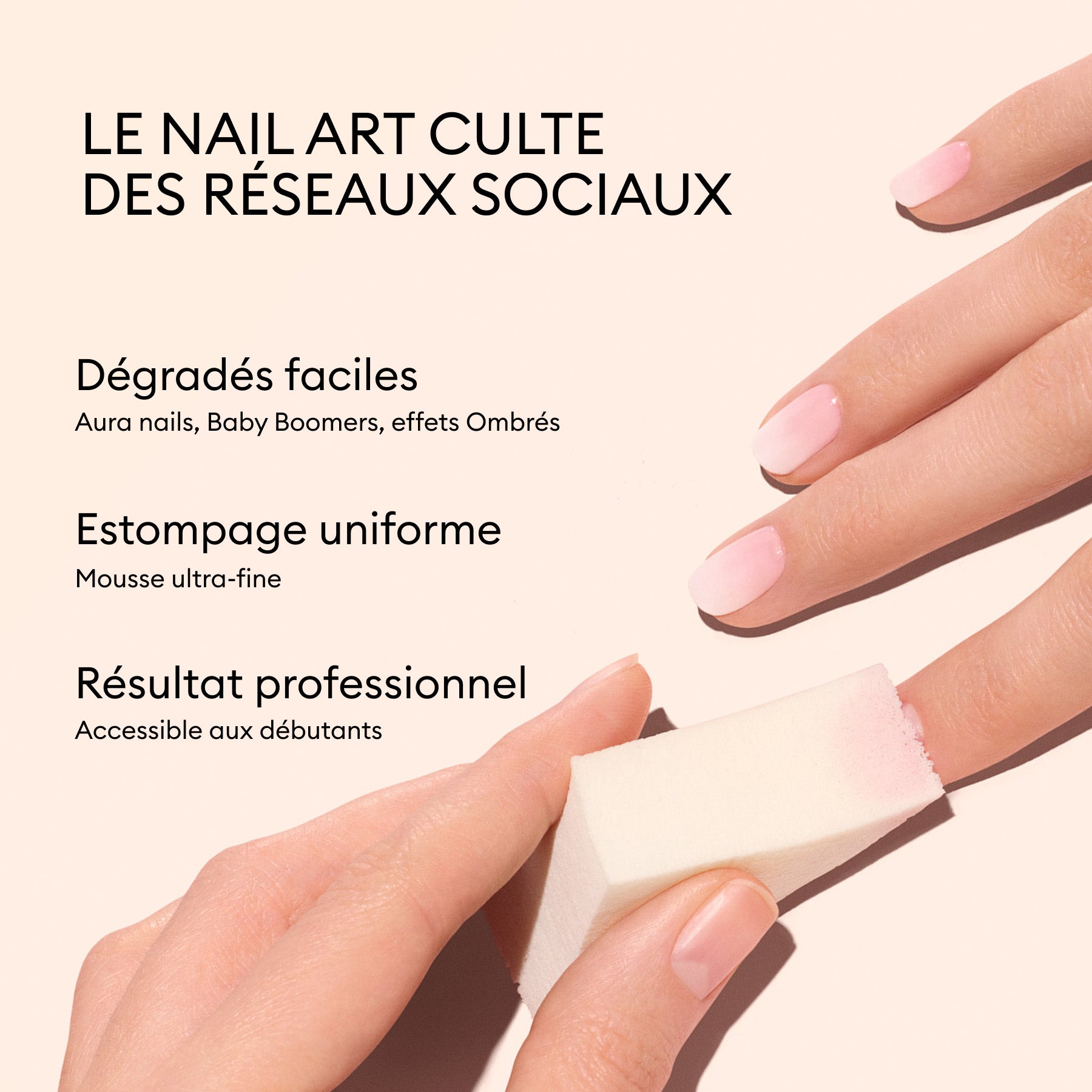 Manucurist Éponges Nail Art x4 dégradé aura baby boomer