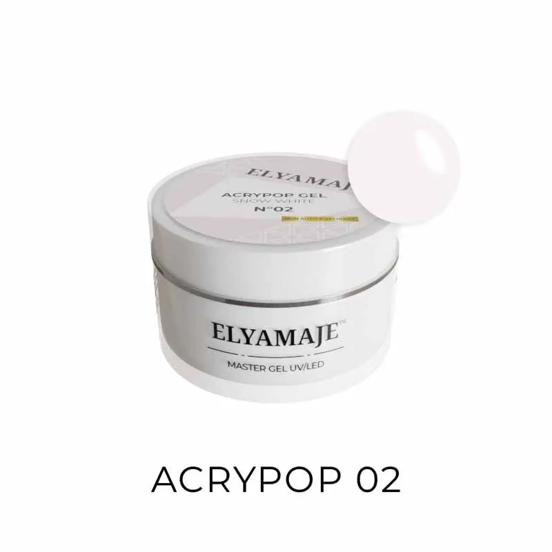 Elyamaje Acrypop Snow White n°2 gel UV construction