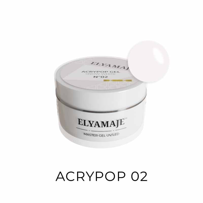 Elyamaje Acrypop Snow White n°2 gel UV construction