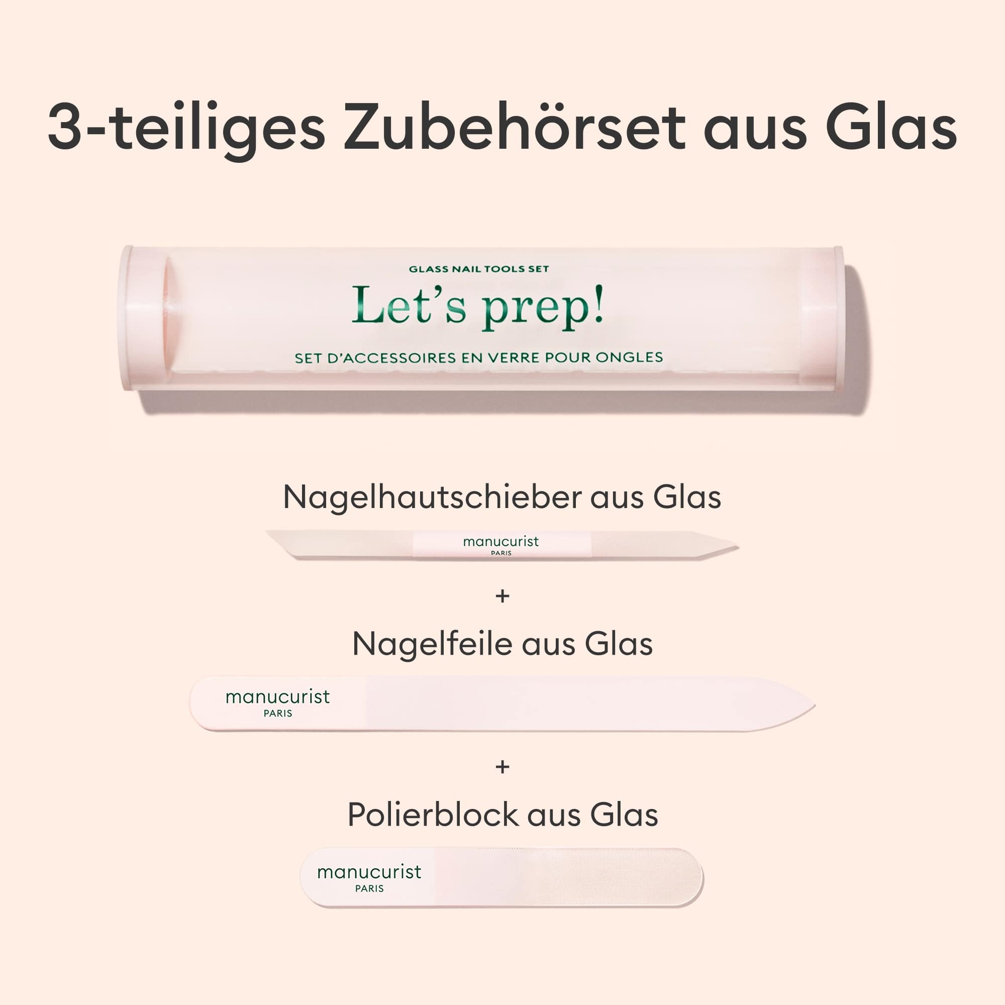 Manucurist Trio Accessoires en verre kit ongles 3 pièces tenue