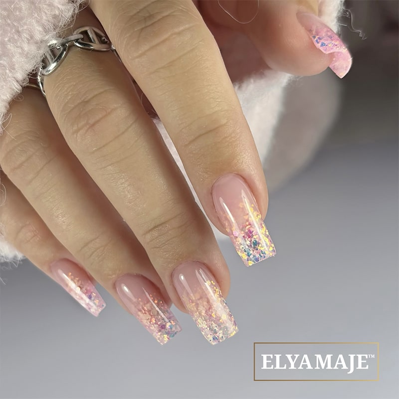 Elyamaje Paillette Creamy Gel Crystal Light Pink 04 gel rose pailleté