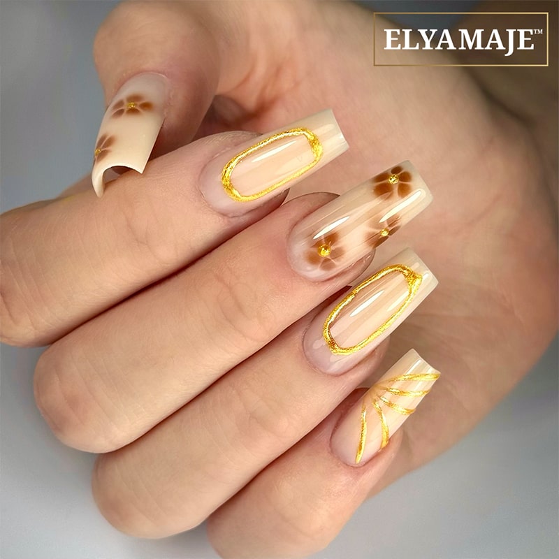 ElyaMaje 3D Gold n°5 gel nail art sans résidu