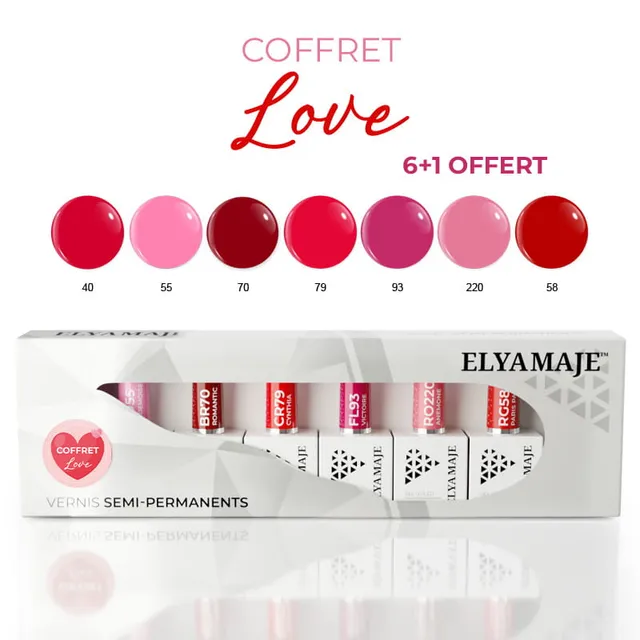 Elyamaje Coffret Love vernis semi-permanent édition limitée