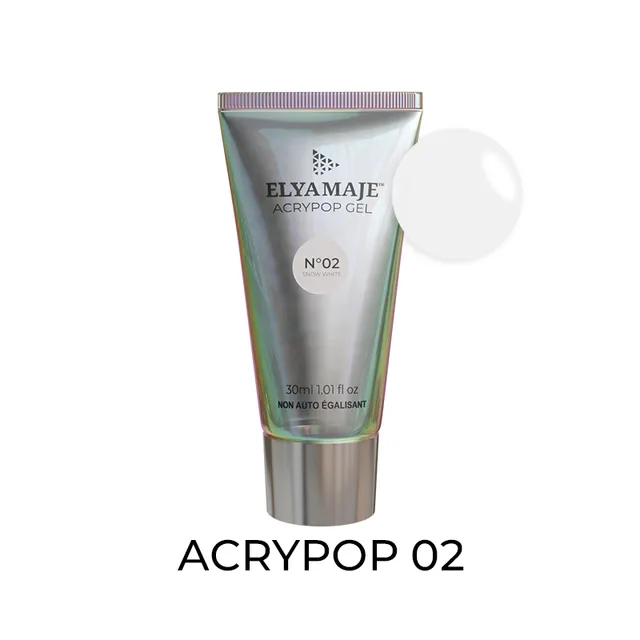 Elyamaje Acrypop Tube n°02 Snow White gel UV blanc