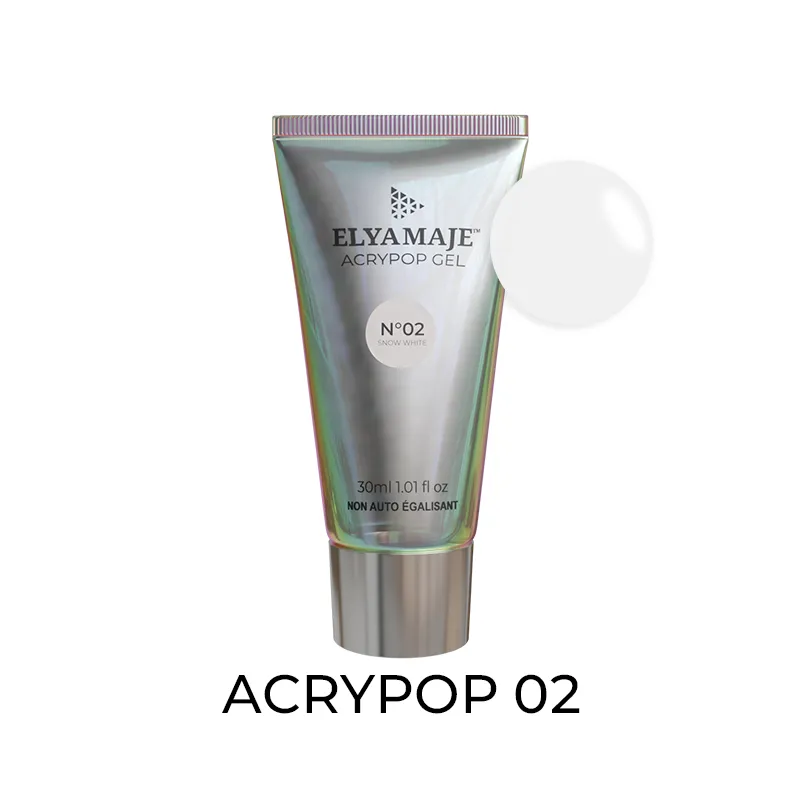 Elyamaje Acrypop Tube n°02 Snow White gel UV blanc