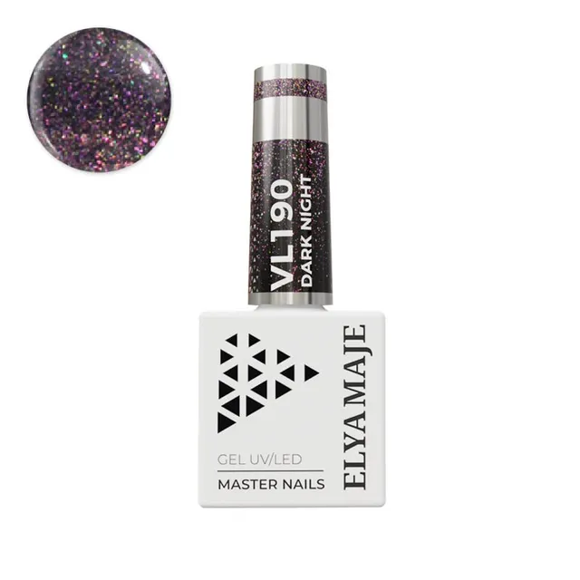 Elyamaje N°190 Dark Night vernis semi-permanent noir