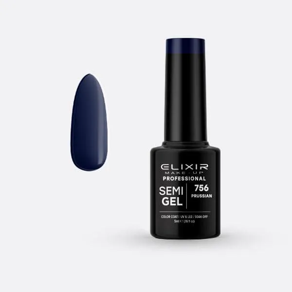 Élixir Semi Gel 756 vernis semi-permanent Prussian 5ml brillant
