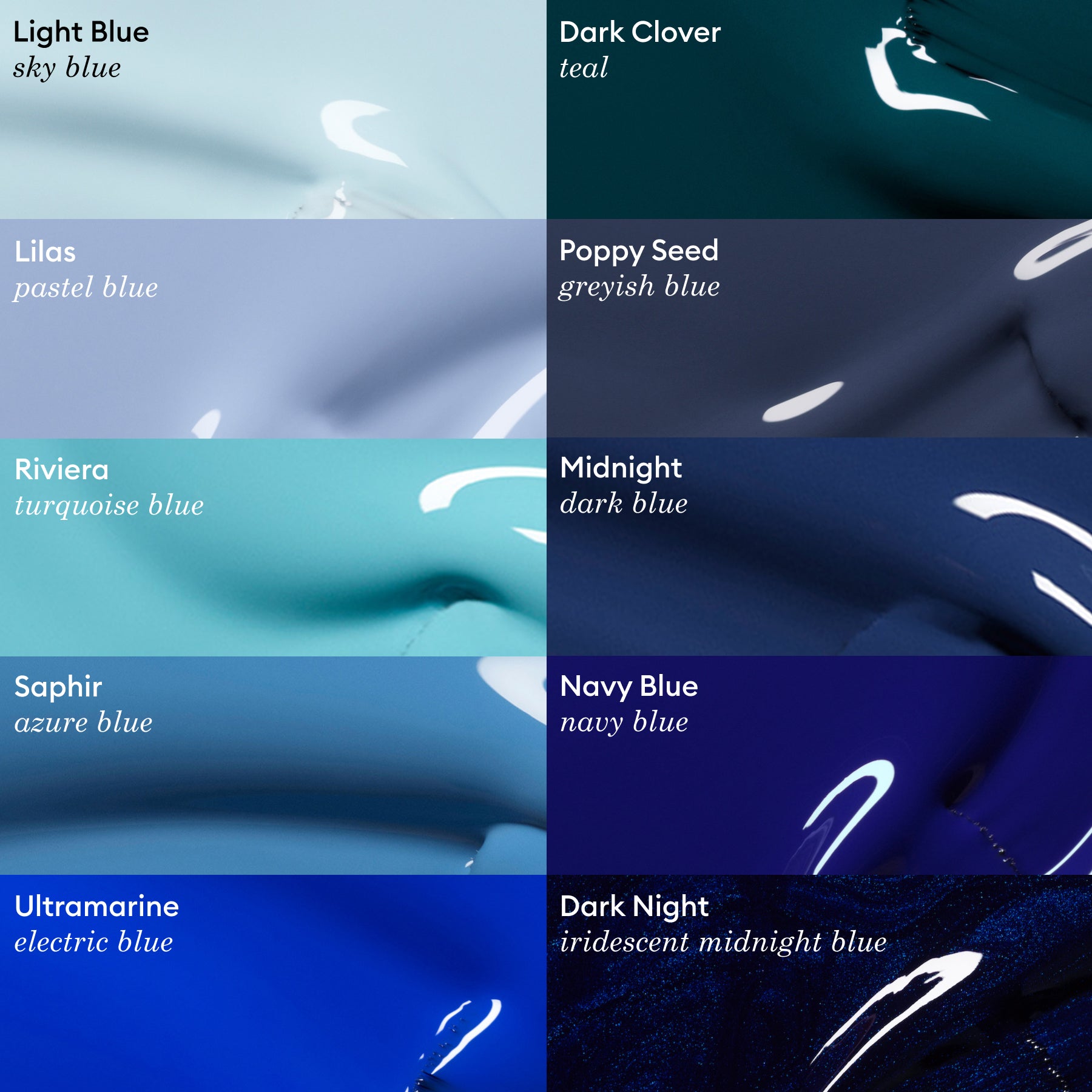 Manucurist Green Flash vernis semi-permanent Dark Night bleu nuit irisé