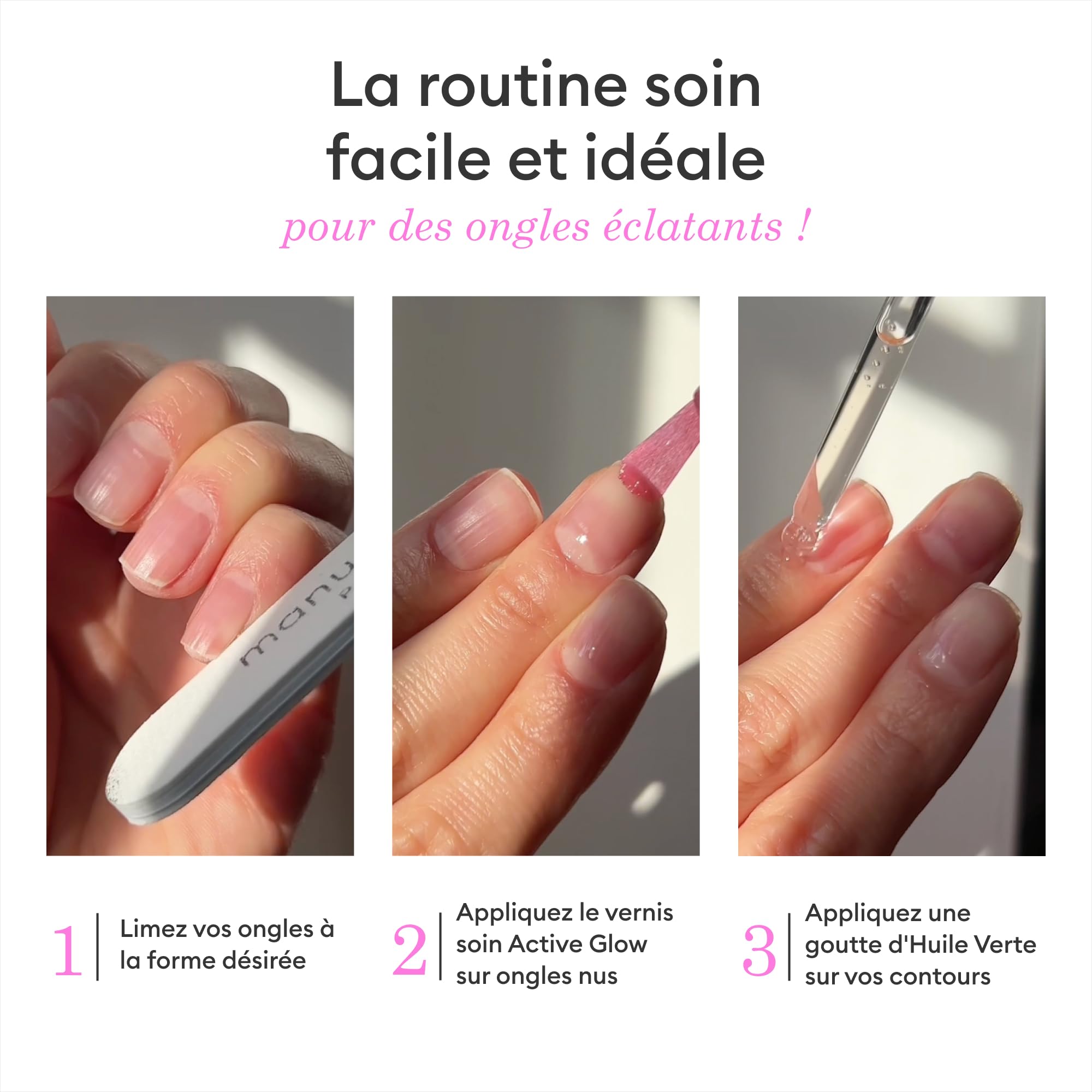 Manucurist Active Glow Raspberry coffret vernis huile verte