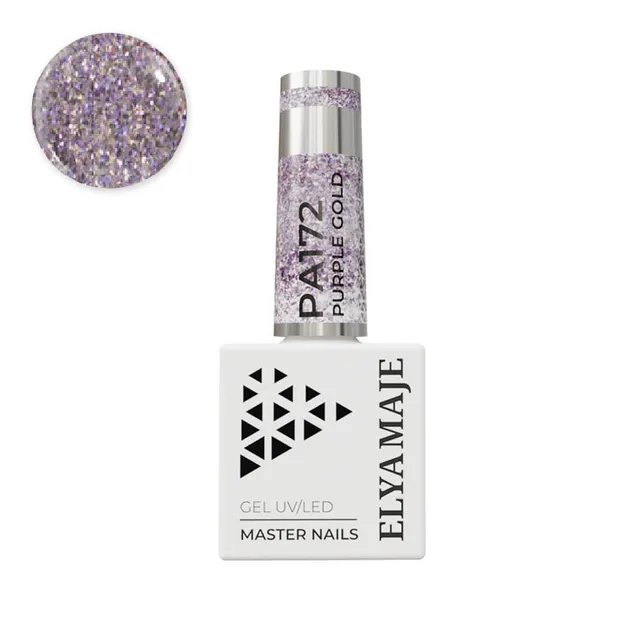 Elyamaje N°172 Purple Gold vernis semi-permanent pailleté