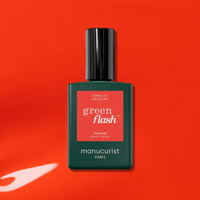 Manucurist Green Flash Coral Reef vernis semi-permanent rouge orangé