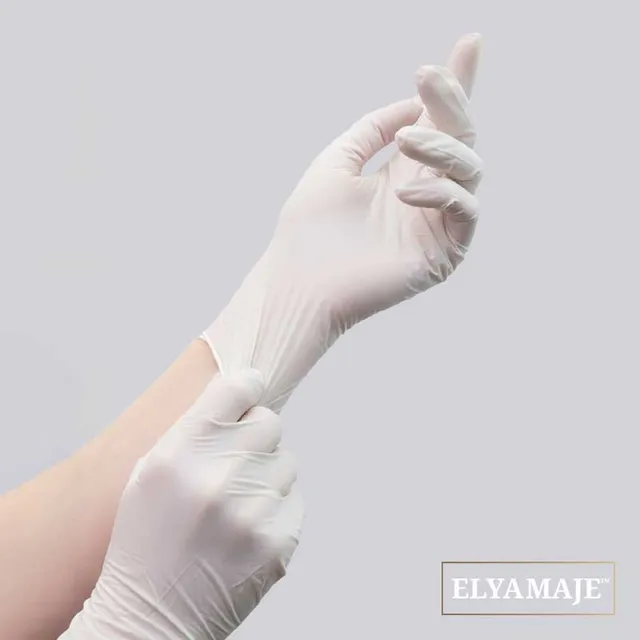 Elyamaje Gants Nitrile White gants blancs jetables résistants