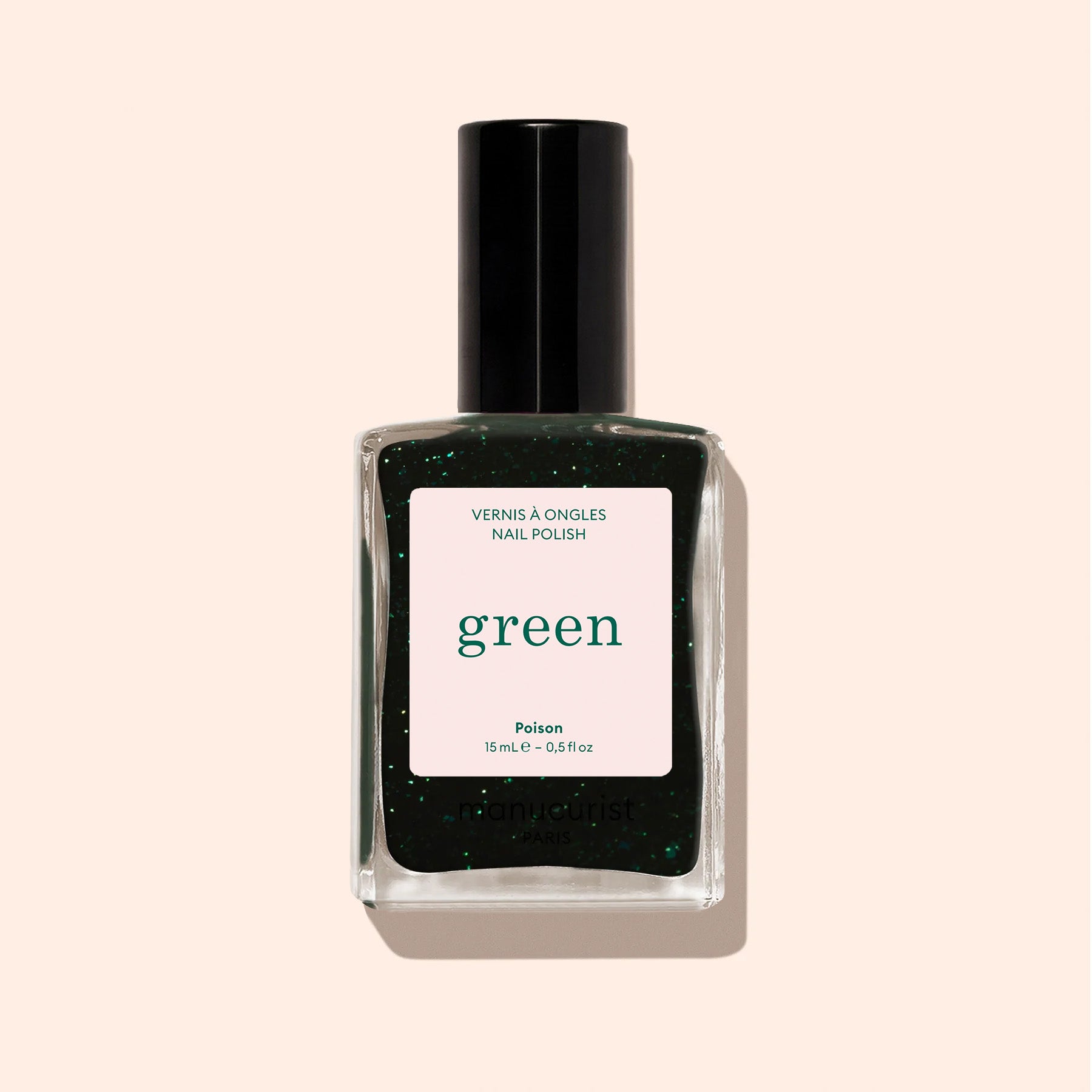 Manucurist Green Poison vernis à ongles vert sapin pailleté