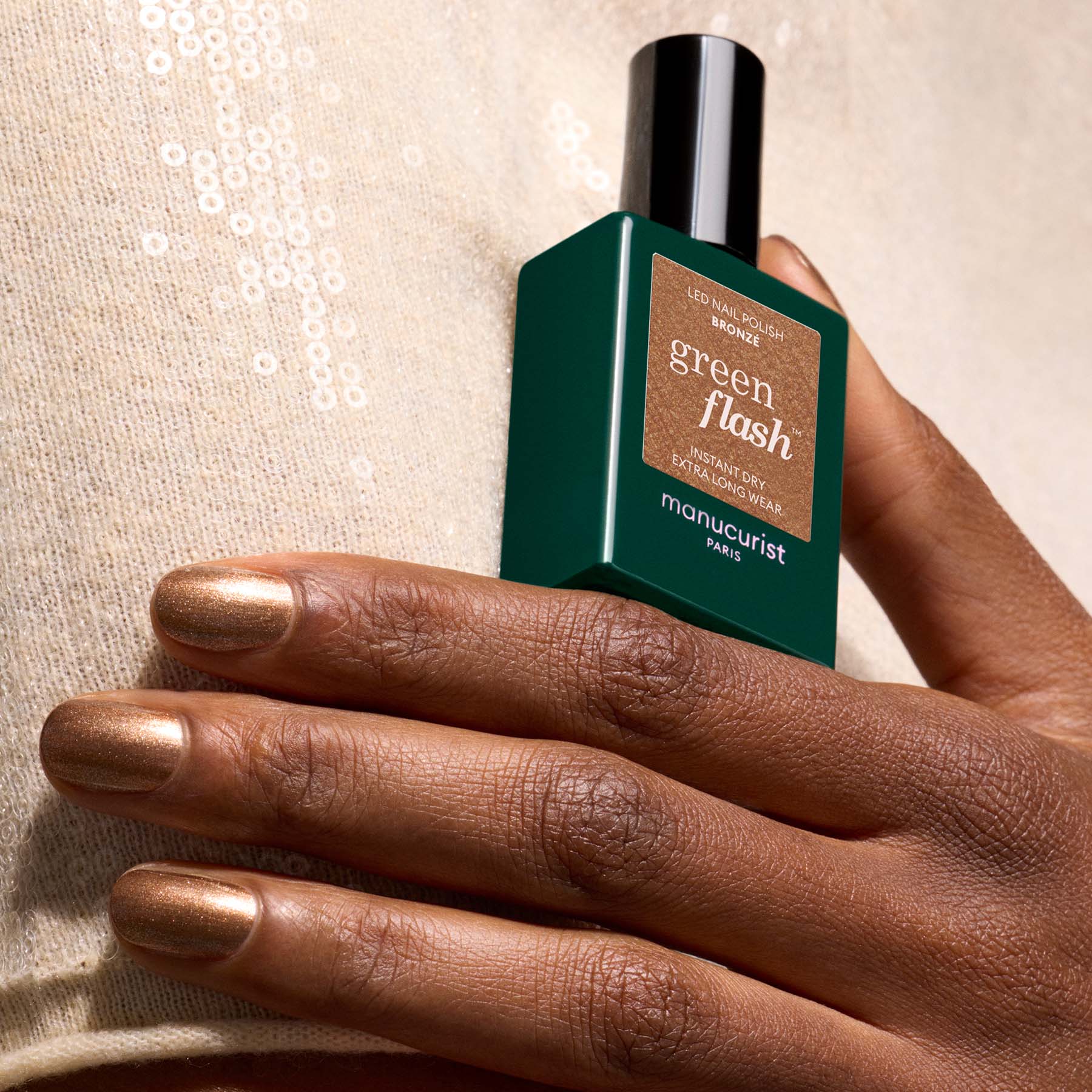 Manucurist Green Flash Bronzé vernis semi-permanent marron irisé