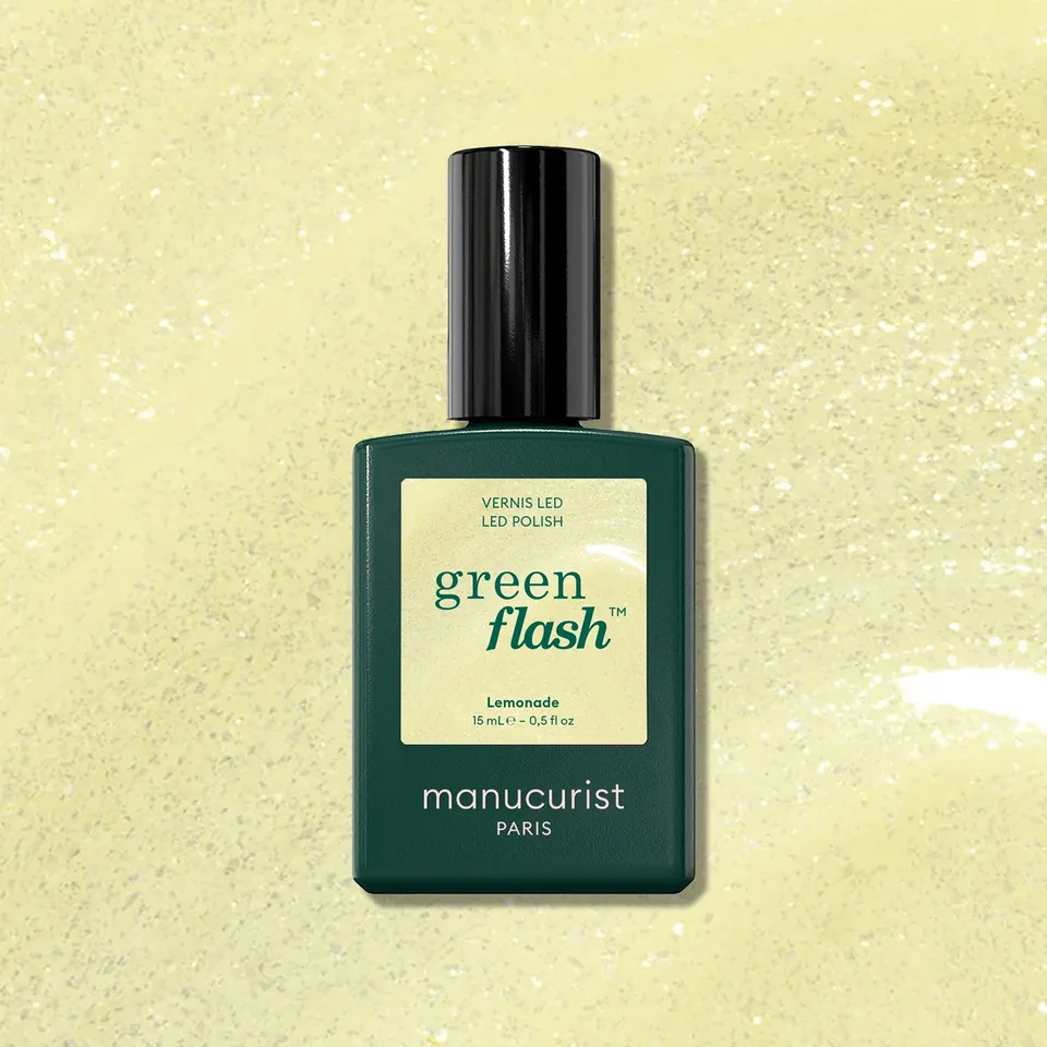 Manucurist Green Flash Lemonade vernis semi-permanent jaune pailleté