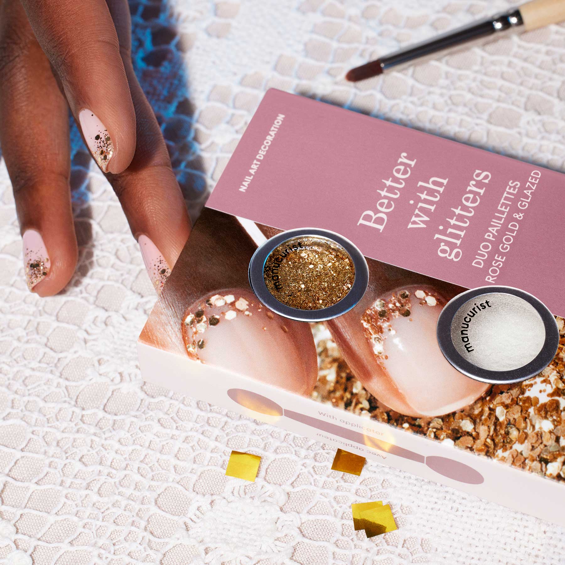 Manucurist Duo Paillettes Rose Gold & Glazed coffret nacré