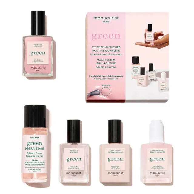 Manucurist Green kit vernis Hortencia rose pâle 5 produits