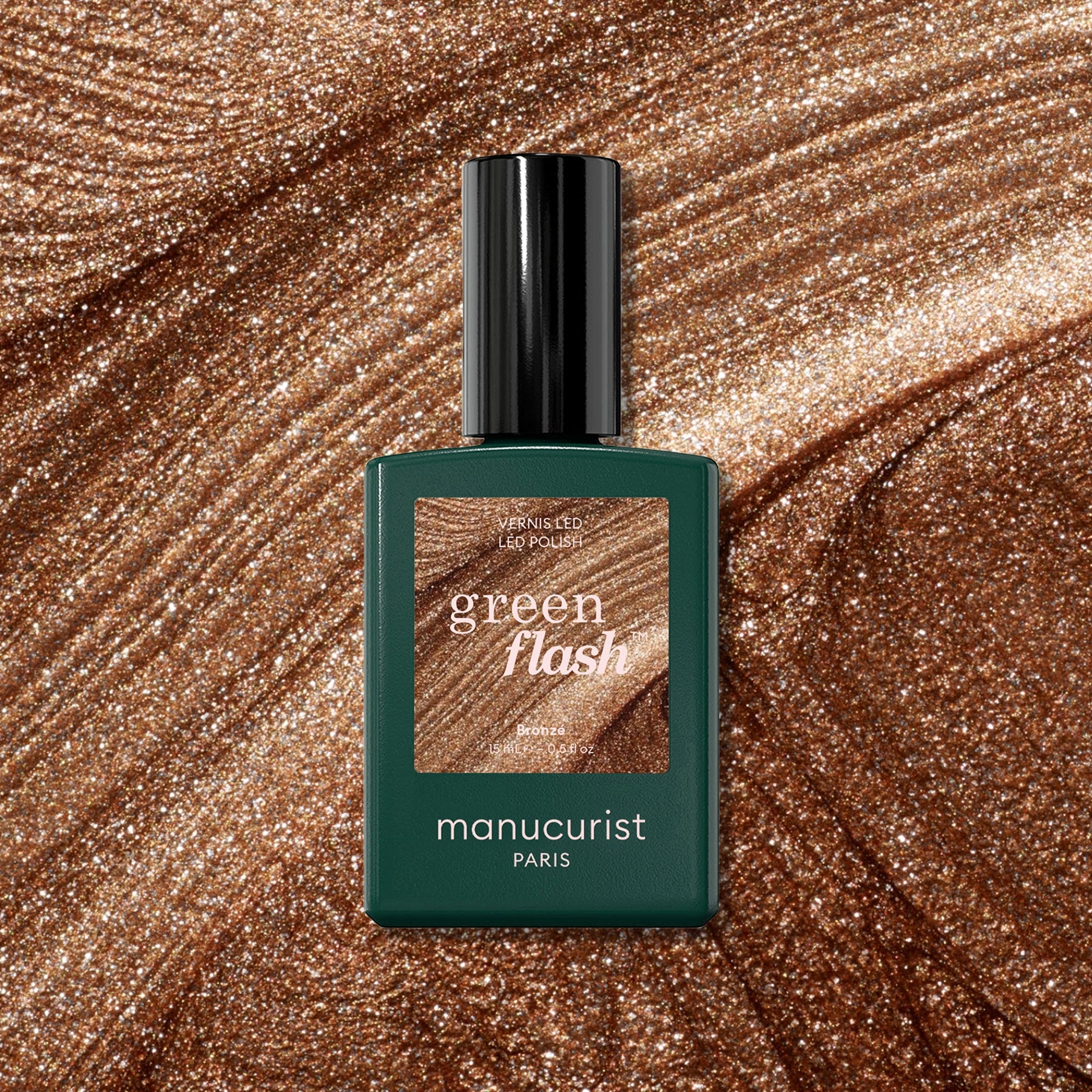 Manucurist Green Flash Bronzé vernis semi-permanent marron irisé