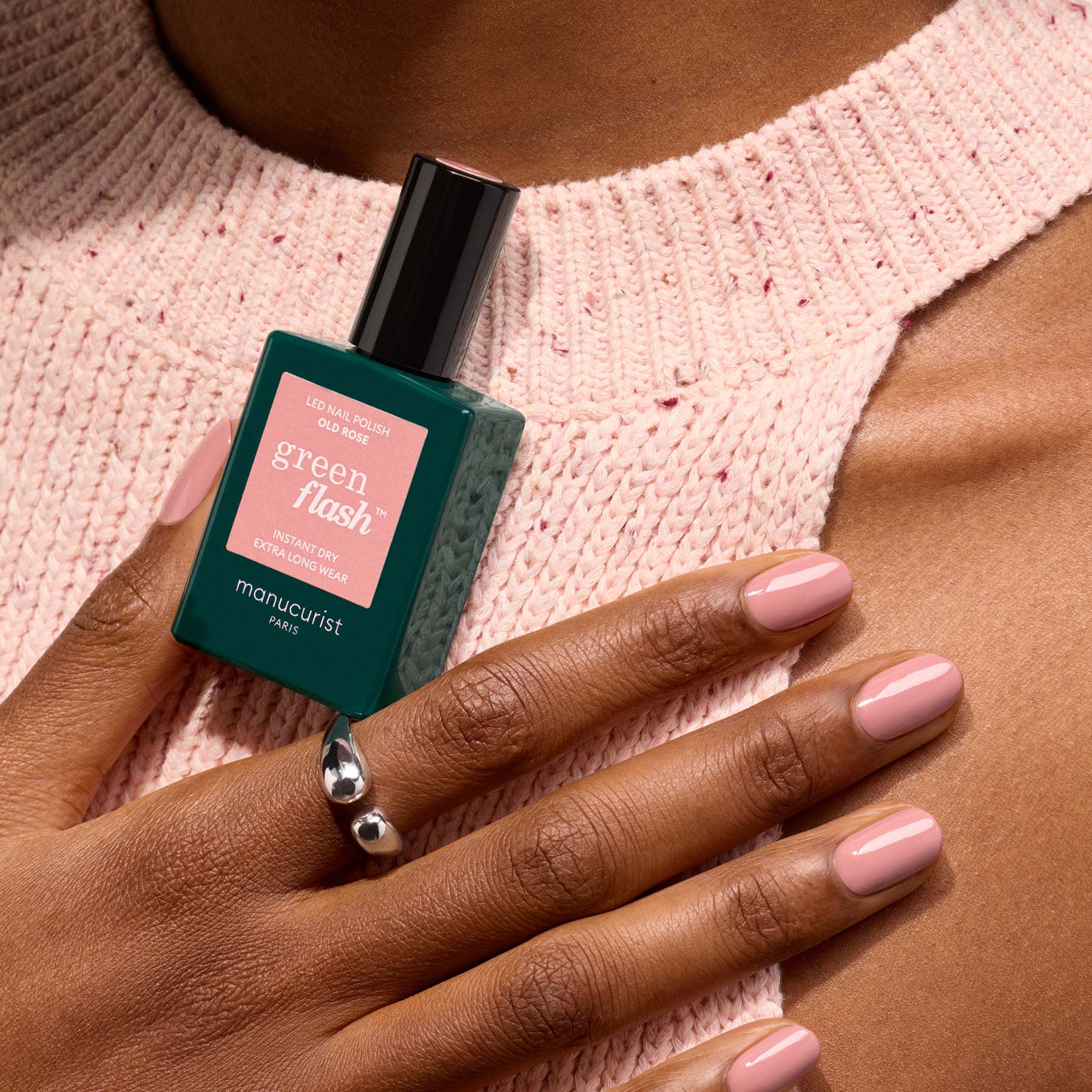 Manucurist Green Flash Old Rose vernis semi-permanent rose poudré
