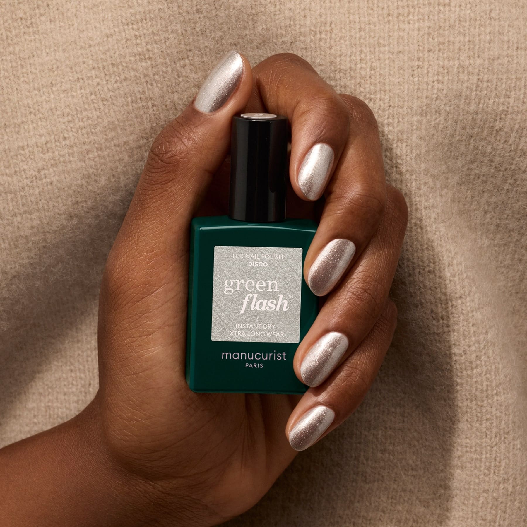 Manucurist Green Flash Disco vernis semi-permanent argenté pailleté