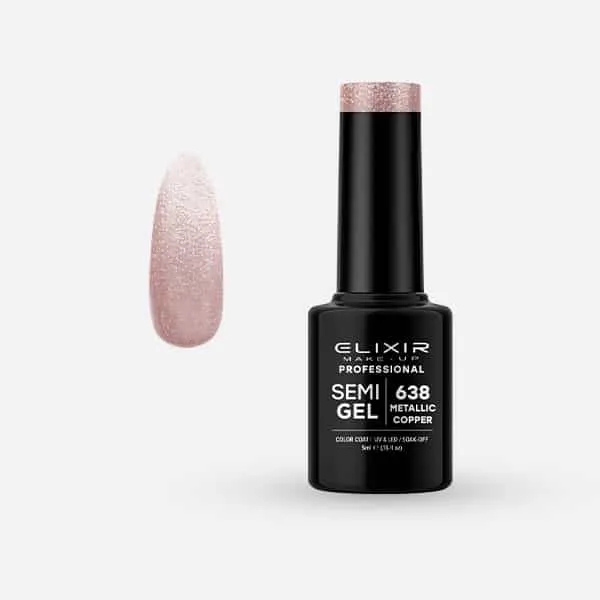 Élixir Semigel #638 Metallic Copper vernis 5 ml cuivré