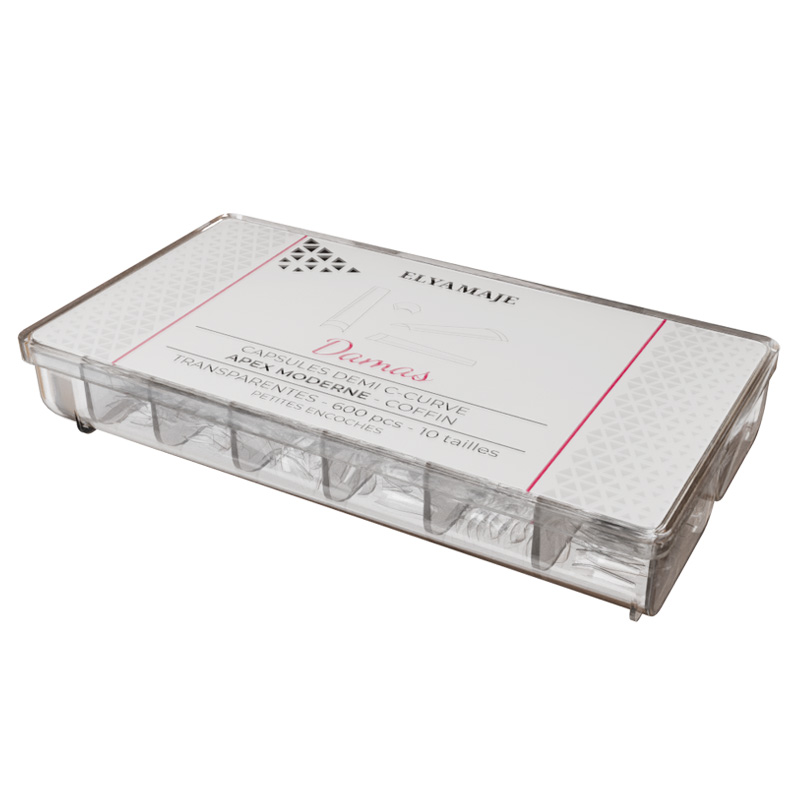 Elyamaje Damas capsules ongles coffin transparent 600 pcs
