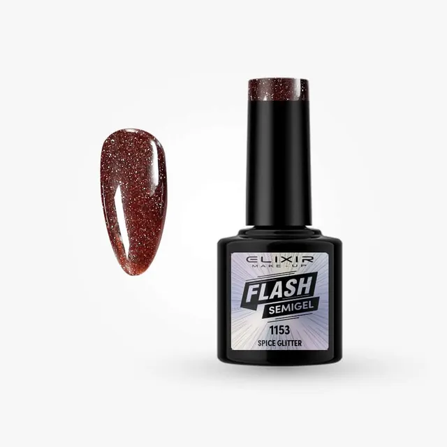 Élixir Flash #1153 vernis semi-permanent Spice Glitter 8ml