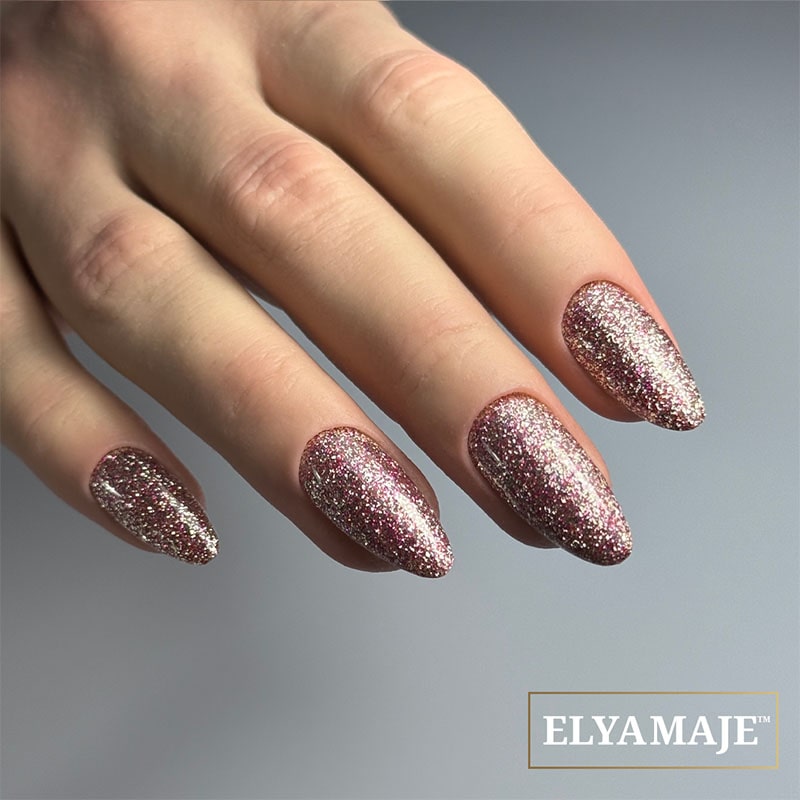 Elyamaje N° 171 Pink Gold vernis semi-permanent pailleté