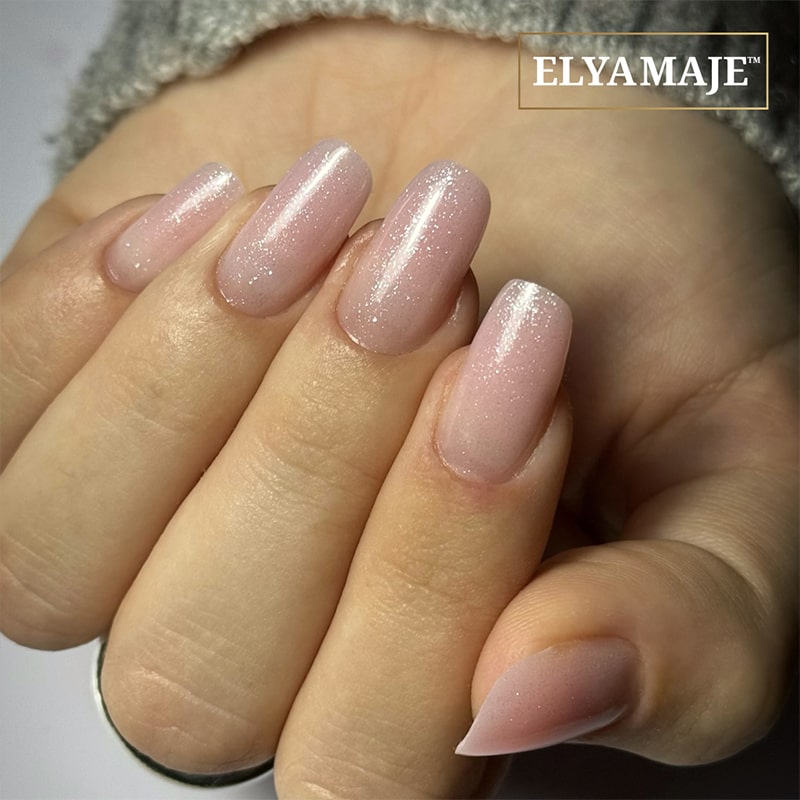 Elyamaje Top Perle top pailleté effet sirène argenté