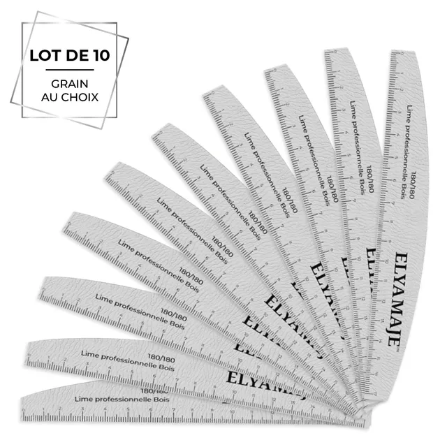 Elyamaje Demi-Lune en Bois Lime à Ongles x10 Douce