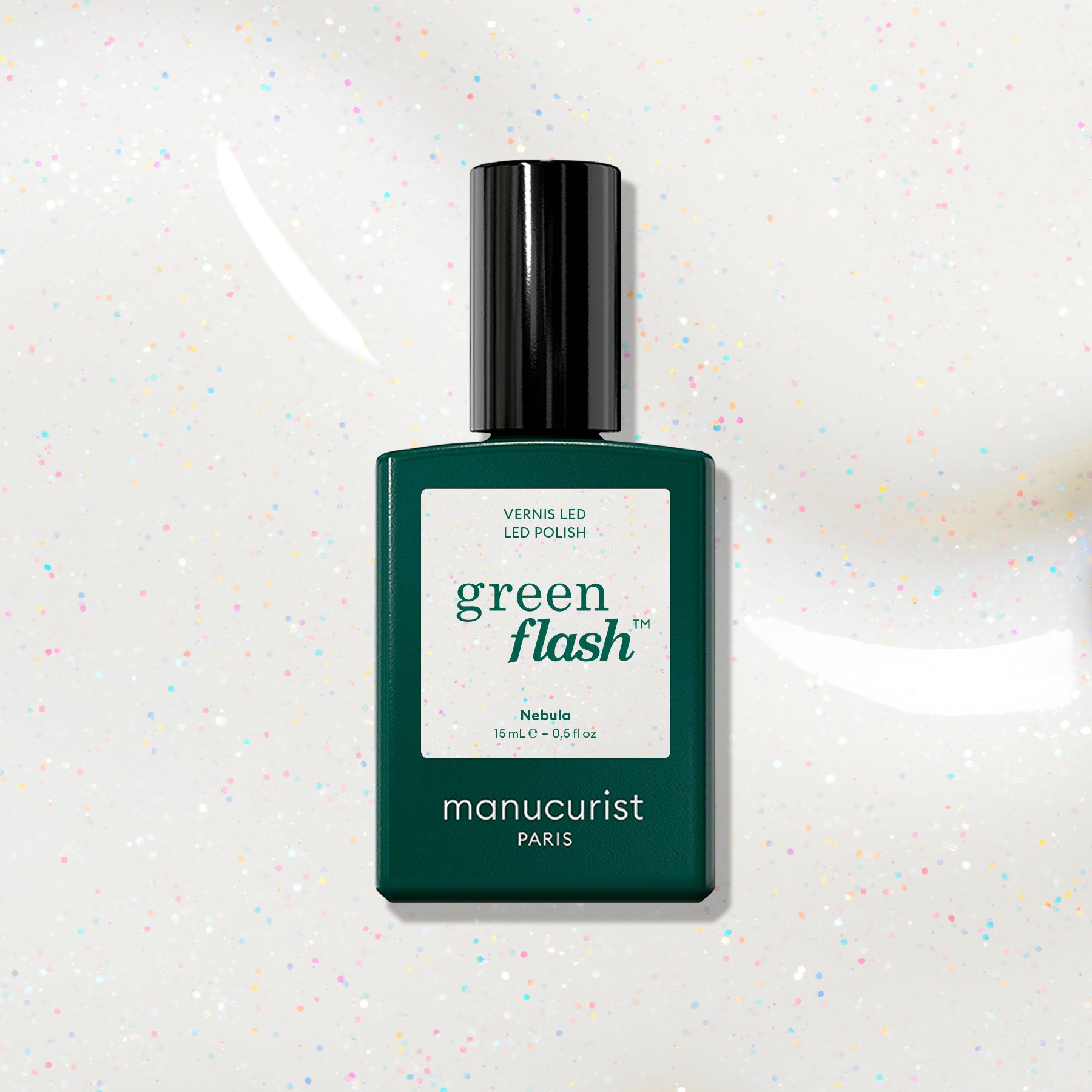 Manucurist Green Flash Nebula vernis semi-permanent blanc irisé