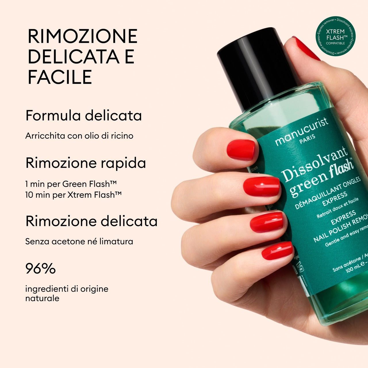 Manucurist Green Flash Dissolvant Doux dissolvant sans acétone 100 ml