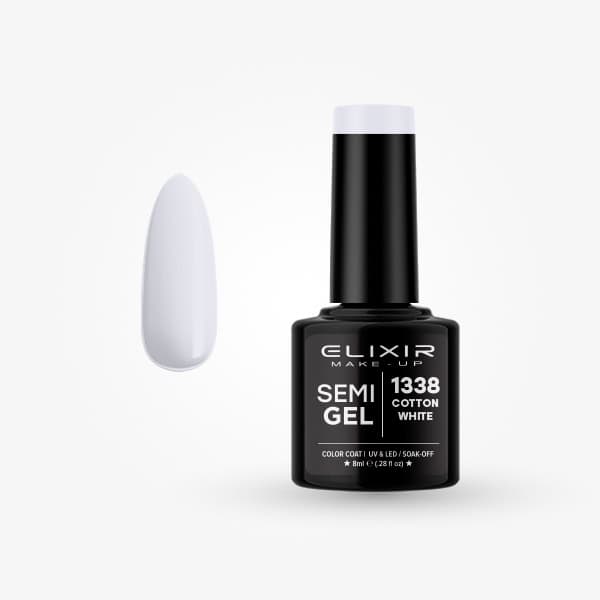 Élixir Semi Gel #1338 vernis semi-permanent 8ml blanc coton couvrant