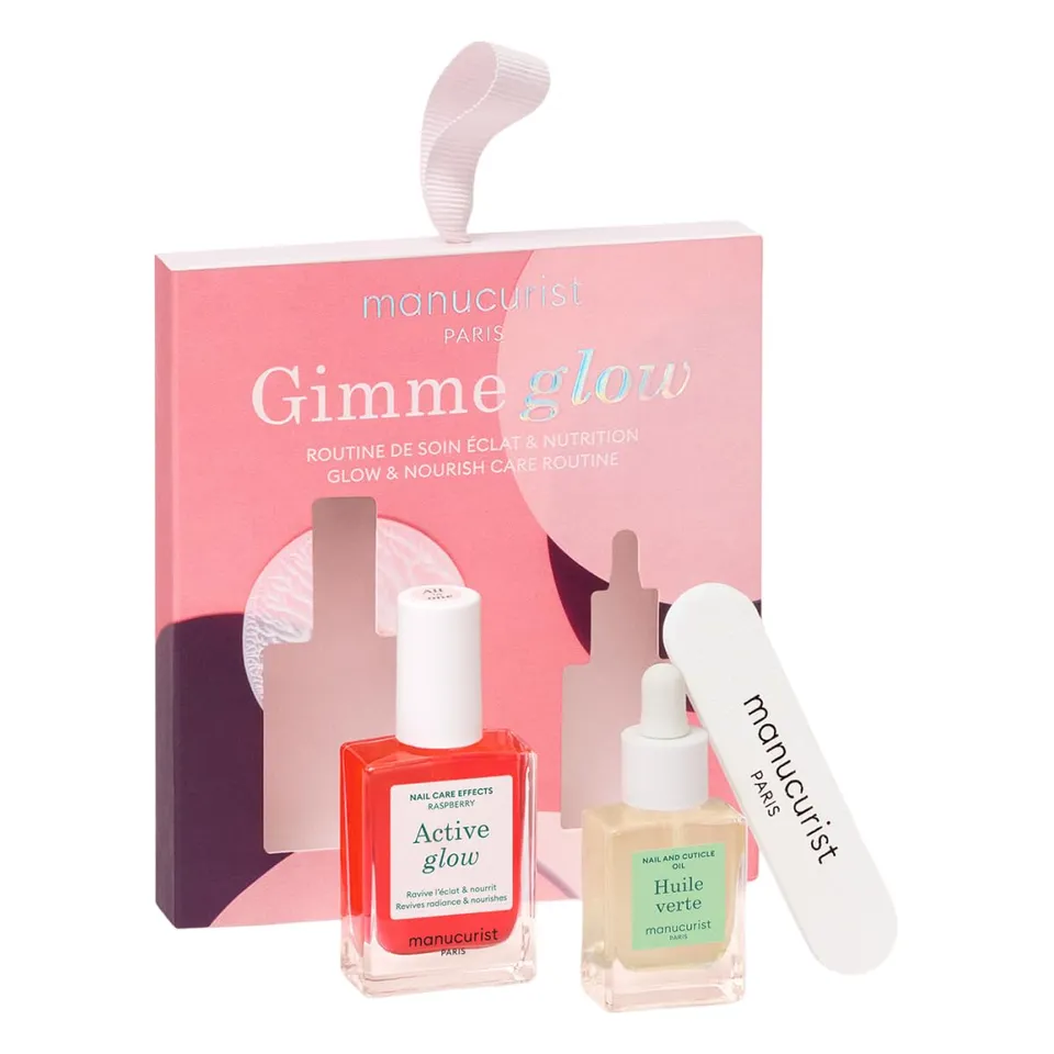 Manucurist Active Glow Raspberry coffret vernis huile verte
