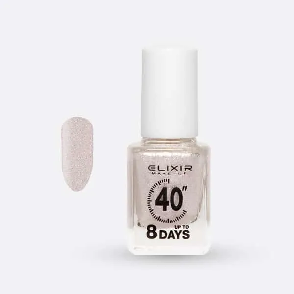 Élixir 40" 8 Days #393 vernis Glitter Platinum séchage 40 sec