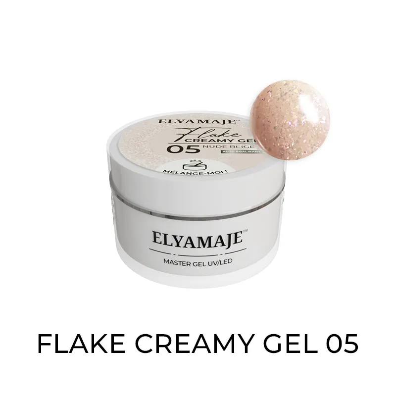 Elyamaje Flake Creamy Gel N°05 Nude Beige gel construction