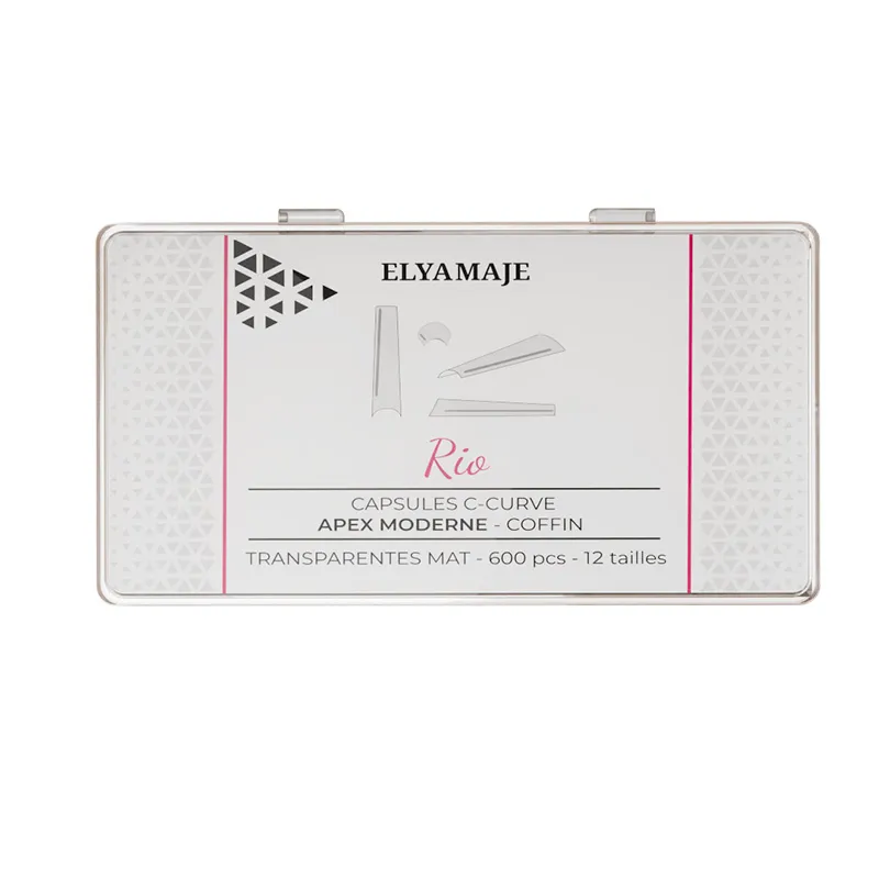 Elyamaje Rio capsules Ccurve transparent mat 600pcs rallongement